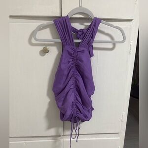 DO+BE cropped Purple Ruched Halter